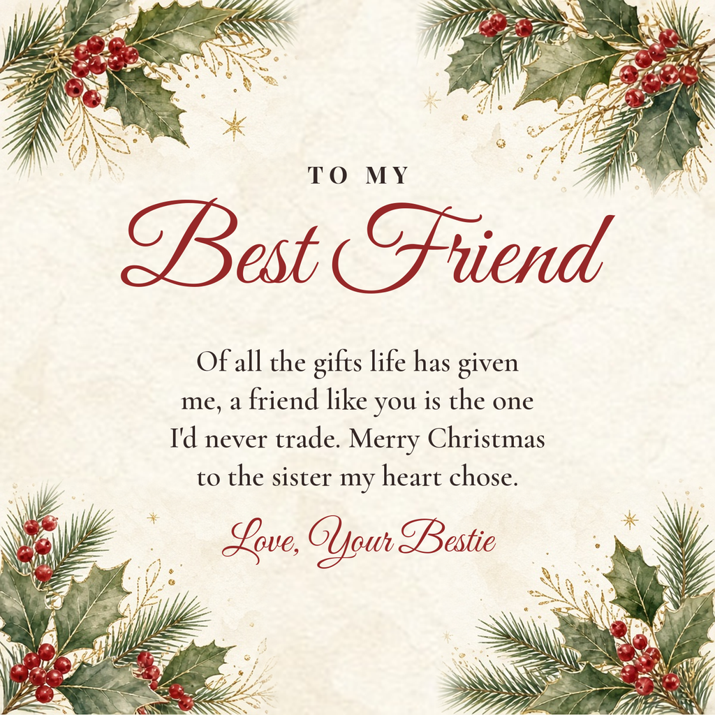 Message card: To My Best Friend – The Sister My Heart Chose