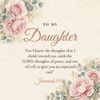 Message card: To My Daughter – Jeremiah 29:11