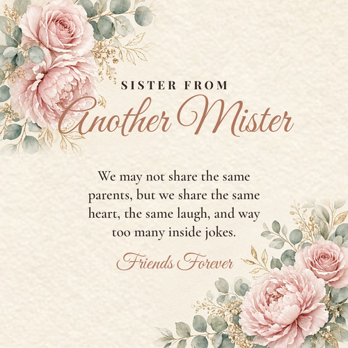 Message card: Sister From Another Mister – Friends Forever