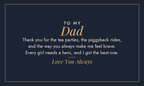 To My Dad, every girl needs a hero message design for engraved metal wallet card