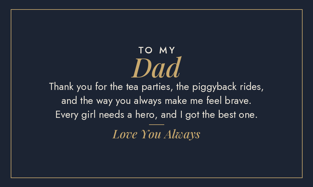 To My Dad, every girl needs a hero message design for engraved metal wallet card