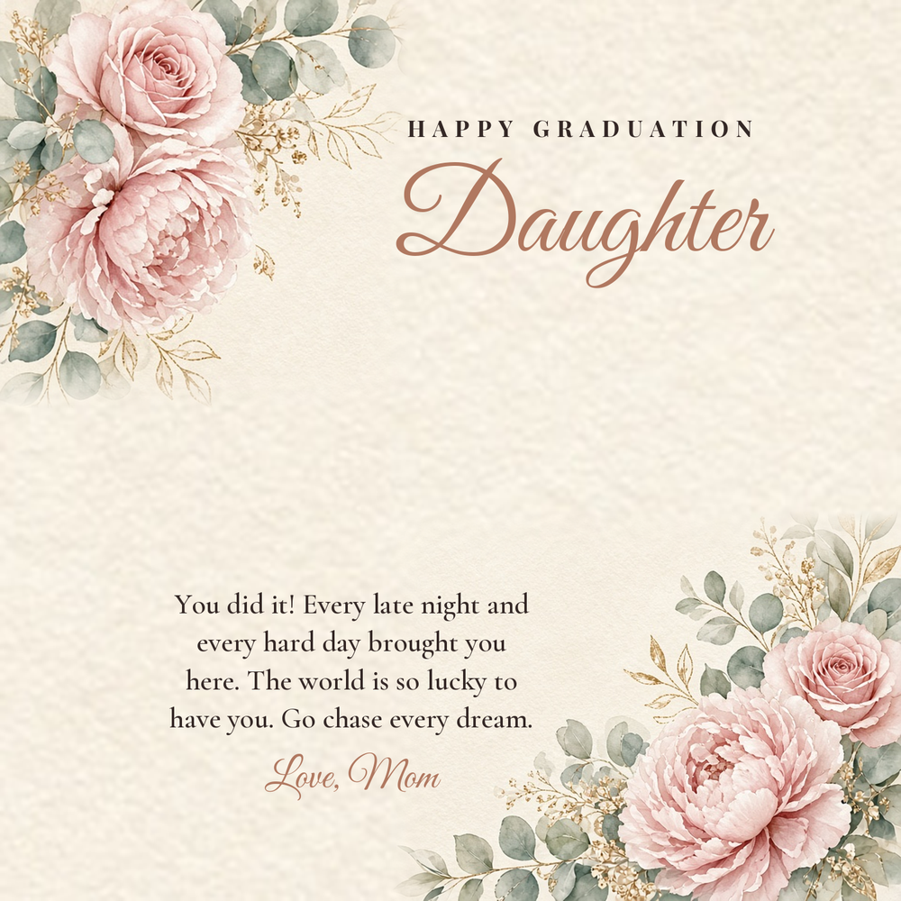 Message card: Graduation Love Knot Necklace for Daughter