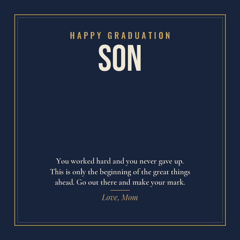 Message card: Graduation Love Knot Necklace for Son