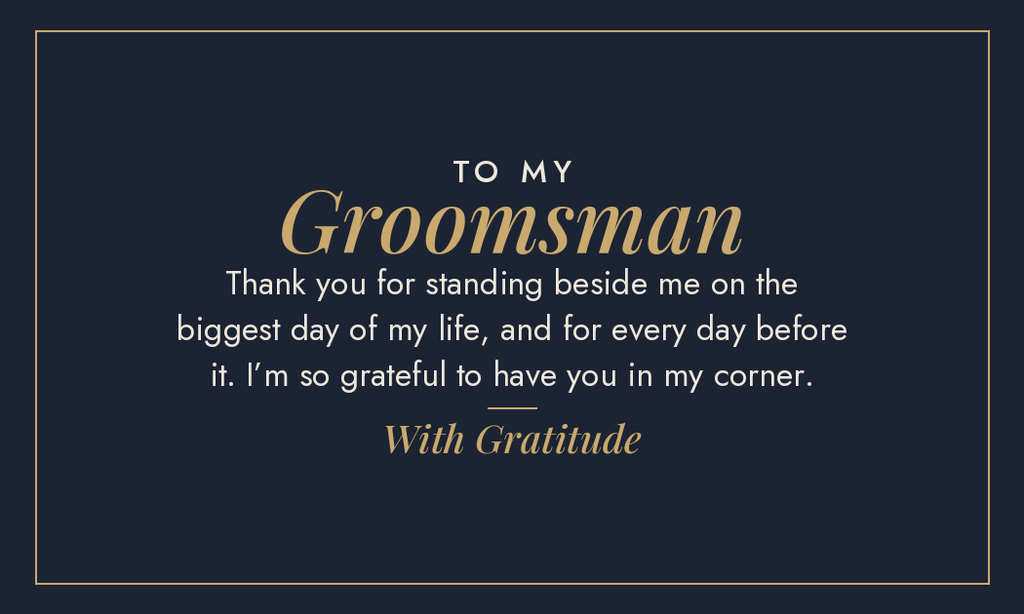 To My Groomsman thank you message design for engraved metal wallet card