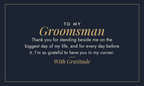 To My Groomsman thank you message design for engraved metal wallet card