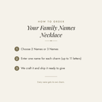 How to order: choose 2 or 3 names and enter one name for each charm
