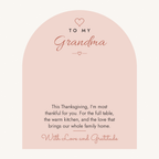 Message card: Love Knot Necklace for Grandma – Thankful for You – Modern Card