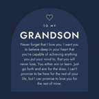 Message card: Love You Forever To My Grandson Bracelet Achieve Anything