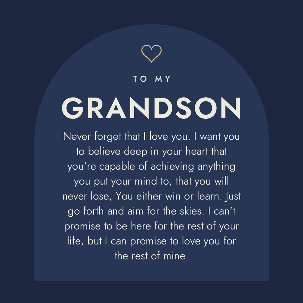 Message card: Love You Forever To My Grandson Bracelet Achieve Anything