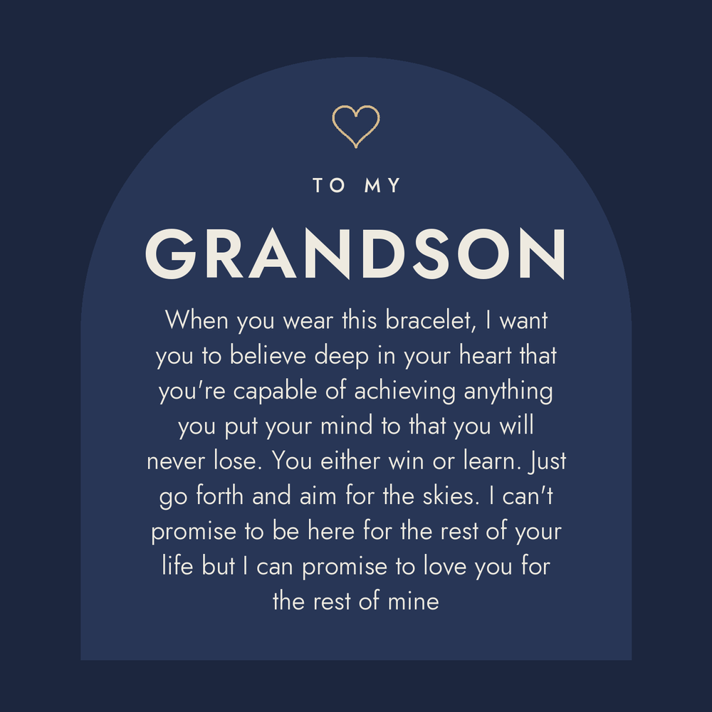 Message card: Love You Forever To My Grandson Bracelet Will Never Lose