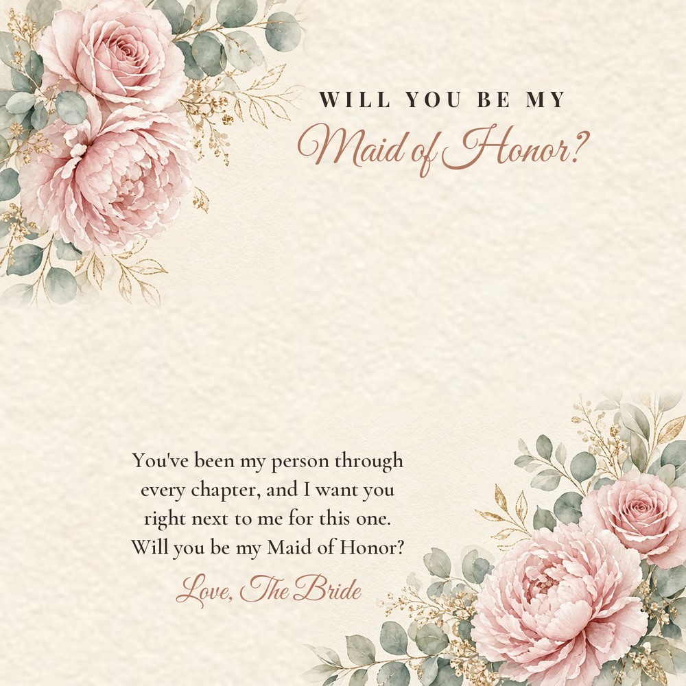 Message card: Maid of Honor Proposal Love Knot Necklace for Maid of Honor