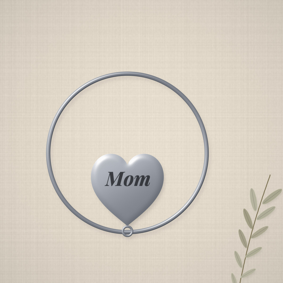 Personalized Engraved Heart Bangle for Mom