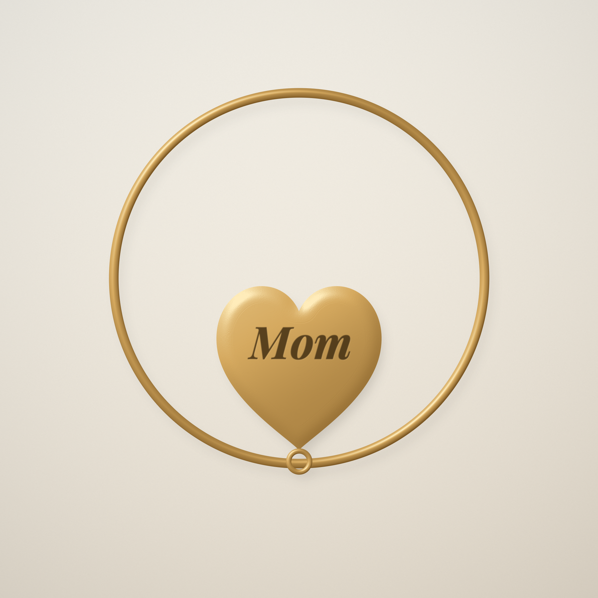 Personalized Engraved Heart Bangle for Mom