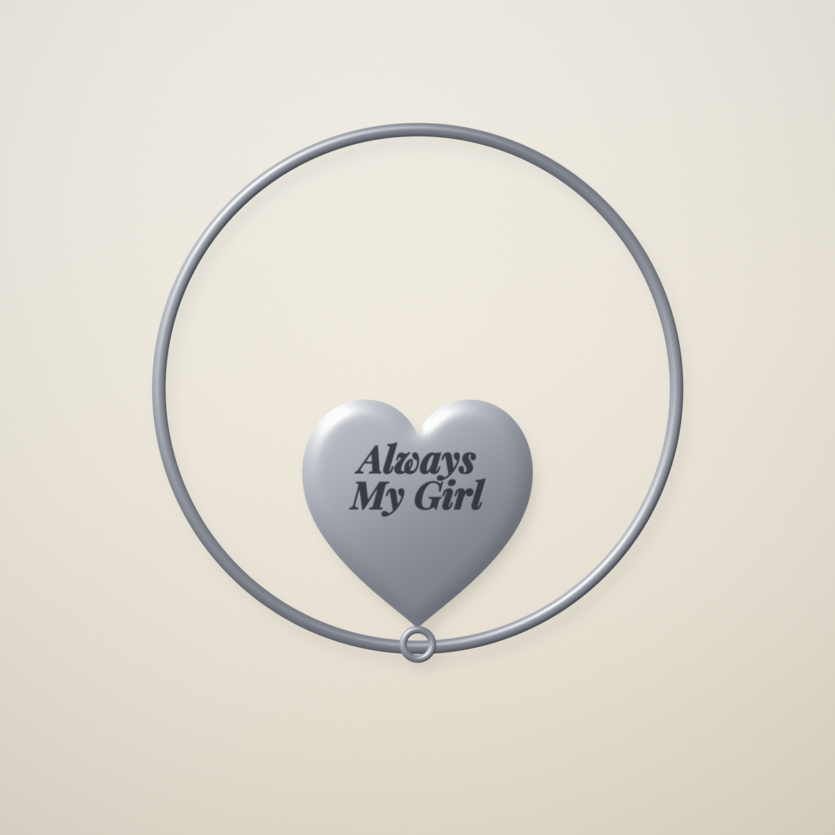 Personalized Engraved Heart Bangle for Daughter – Always My Girl