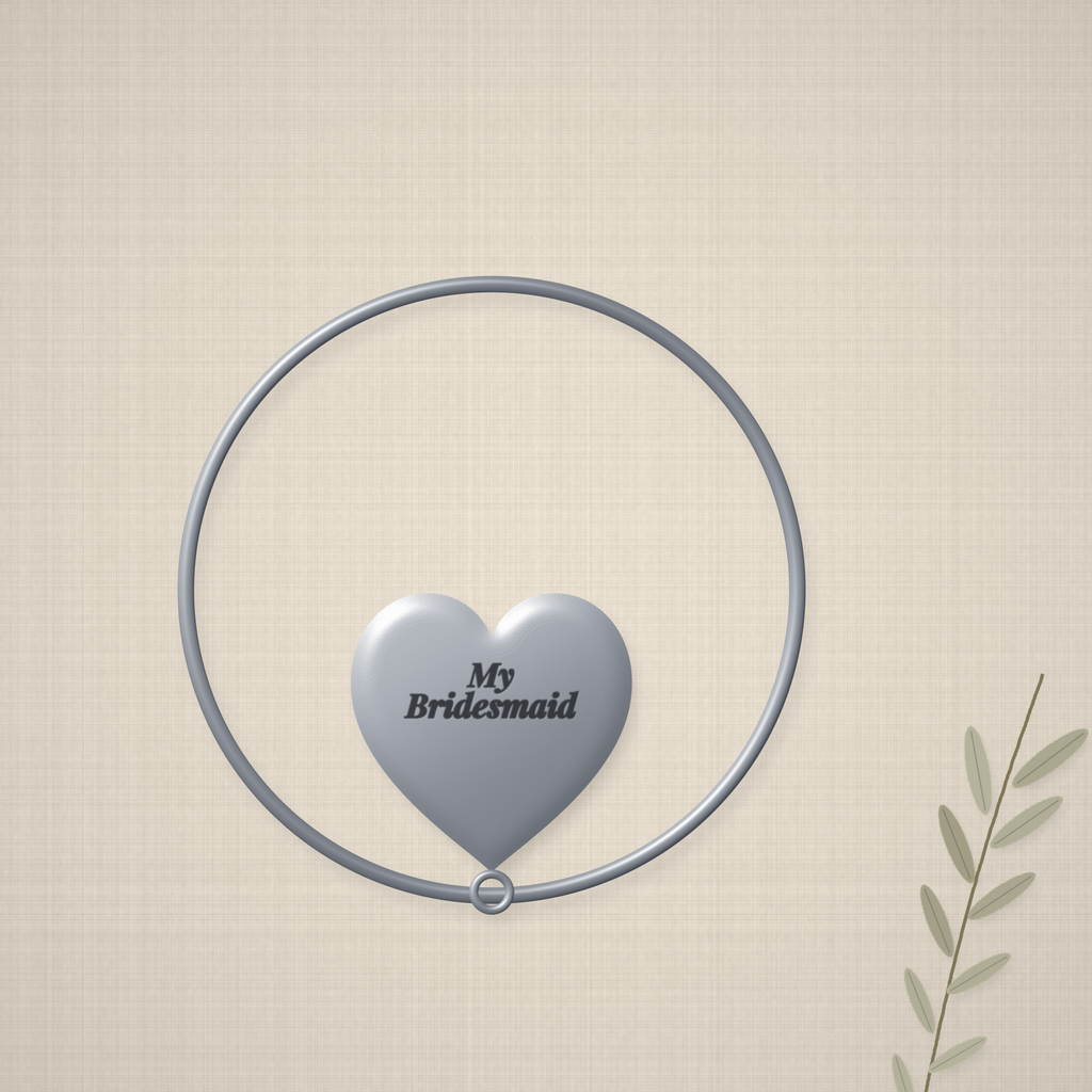 Personalized Bridesmaid Heart Bangle – Engraved Bridesmaid Gift