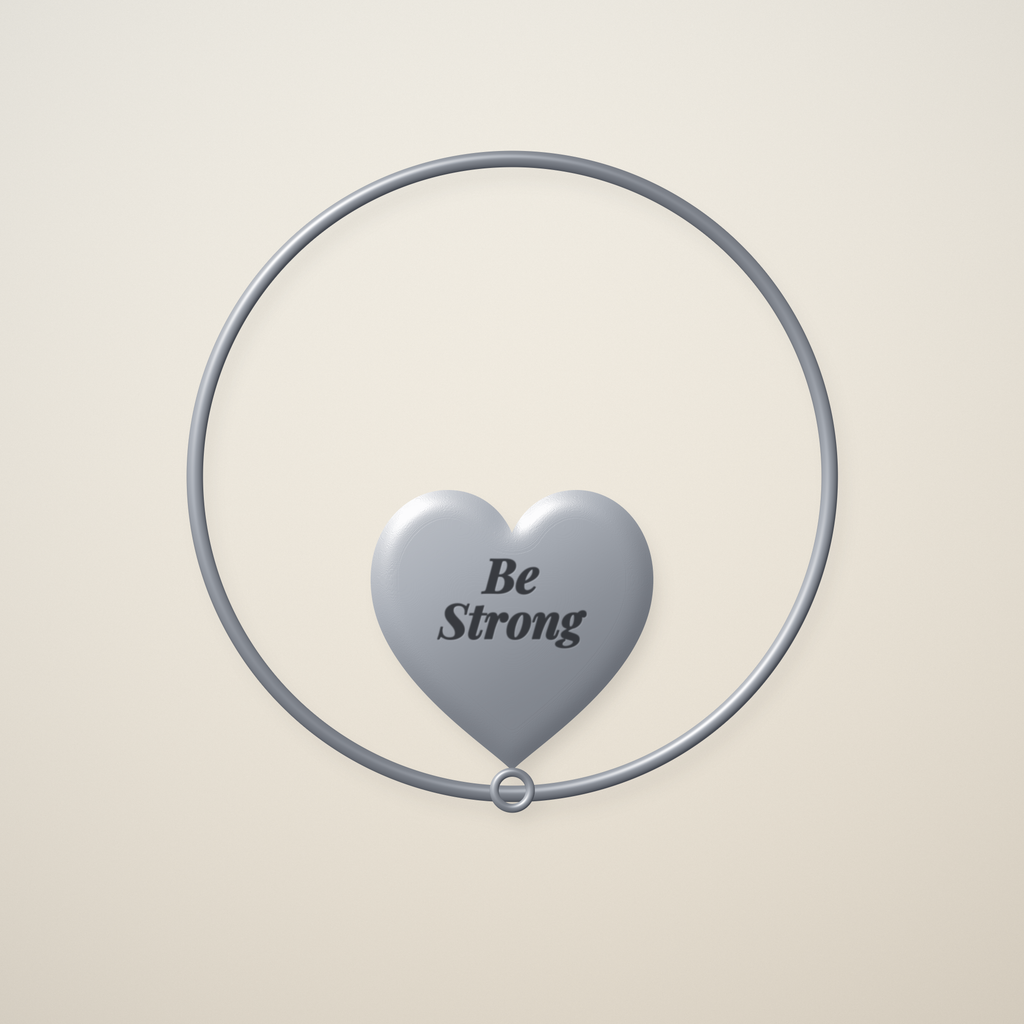 Be Strong Faith Heart Bangle – Personalized Engraved Christian Gift