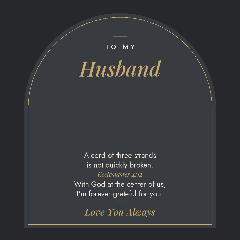 To My Husband scripture message card for men's cross necklace