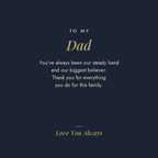 To My Dad message card for men's engraved ring, ending Love You Always