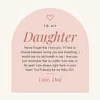 Message card: My Baby Girl – Watercolor Balloons – Interlocking Heart Necklace