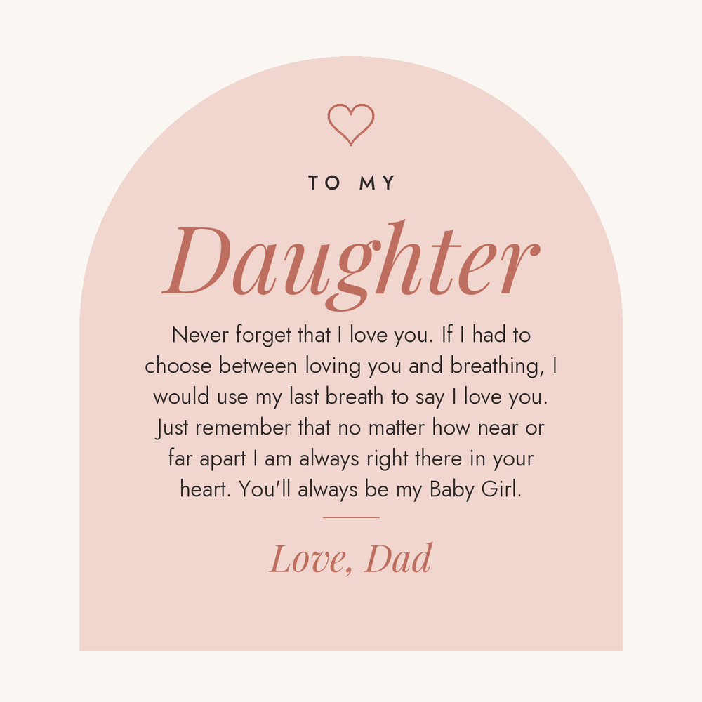 Message card: My Baby Girl – Watercolor Balloons – Interlocking Heart Necklace