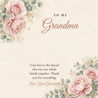 Message card: To My Grandma – The Thread That Ties Us Together