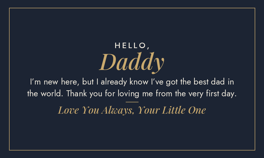 Hello Daddy new dad message design for engraved metal wallet card