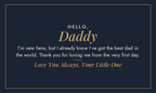 Hello Daddy new dad message design for engraved metal wallet card