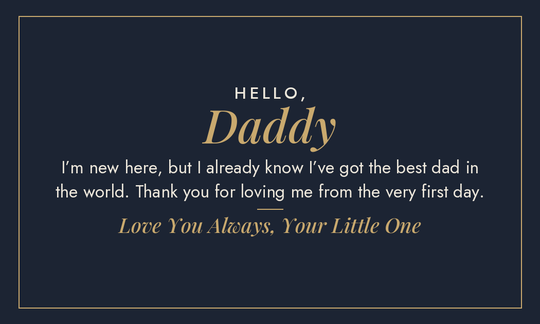 Hello Daddy new dad message design for engraved metal wallet card