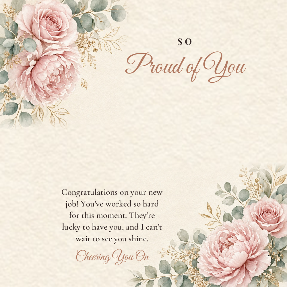 Message card: New Job Love Knot Necklace for Her