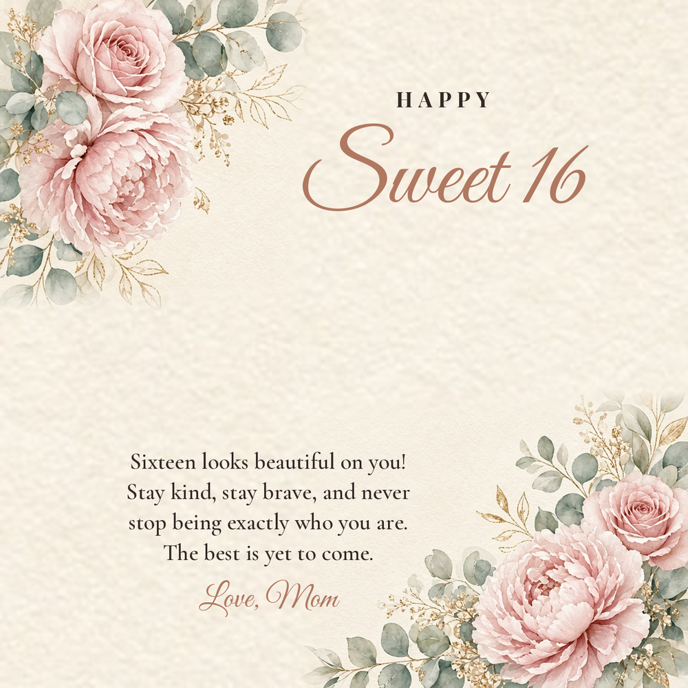 Message card: Sweet 16 Love Knot Necklace for Daughter