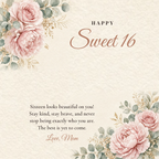 Message card: Sweet 16 Love Knot Necklace for Daughter