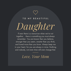 Message card: To My Beautiful Daughter, You Are Braver Than You Believe