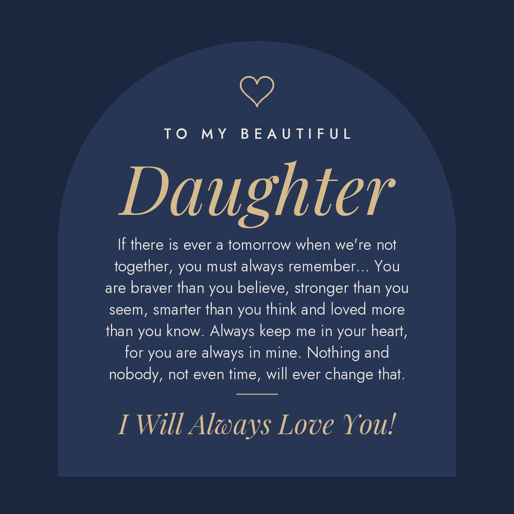 Message card: To My Daughter – Braver – Name Necklace Gift Set