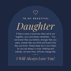 Message card: To My Daughter – Braver – Name Necklace Gift Set