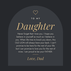 Message card: To My Daughter – Old Lion – Name Necklace Gift Set