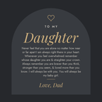 Message card: To My Daughter, You Will Always Be My Baby Girl