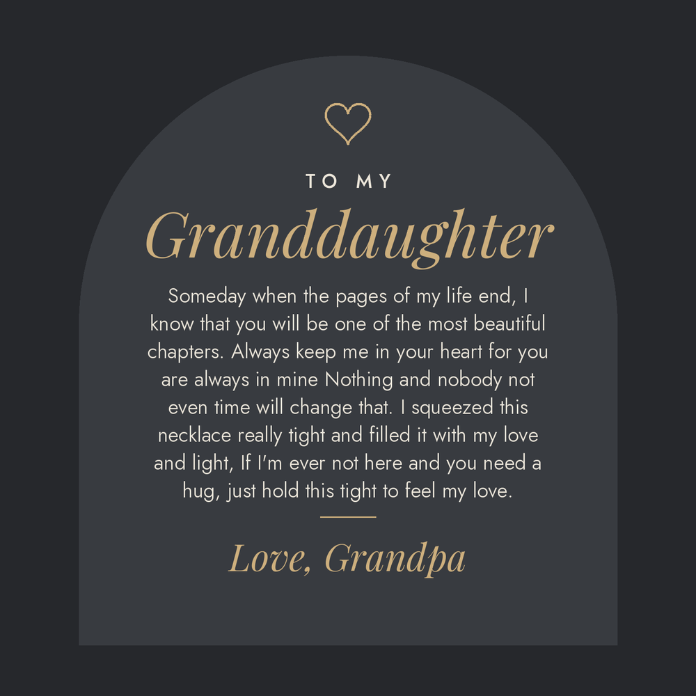 Message card: To My Granddaughter, Hold This Tight To Feel My Love