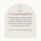 Message card: To My Granddaughter, I Love You For The Rest Of My Life