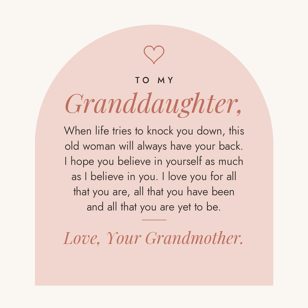 Message card: To My Granddaughter, This Old Woman Will Always Have Your Back