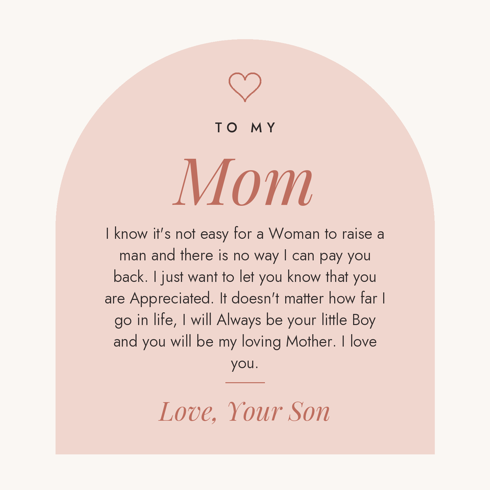Message card: To My Mom, I Will Always Be Your Little Boy
