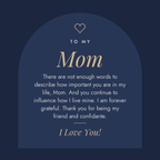 Message card: To My Mom, Thank You For Being My Friend