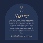 Message card: To My Sister – Squeezed Love Knot – Necklace Gift Set