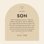 Message card: To My Son – This Old Lion – Cross Necklace Gift Set