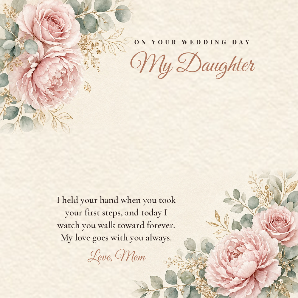 Message card: Wedding Day Love Knot Necklace for Daughter