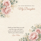 Message card: Wedding Day Love Knot Necklace for Daughter
