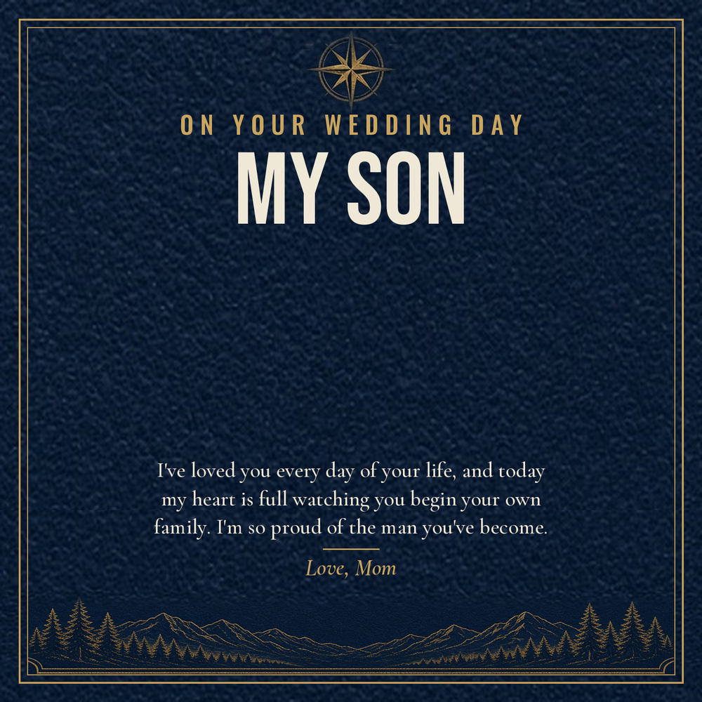 Message card: Wedding Day Love Knot Necklace for Son
